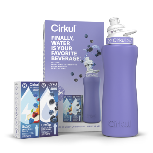 Base: 32oz Matte Periwinkle Stainless Steel Bottle Starter Kit