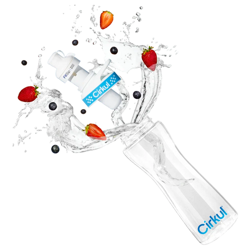 22oz. Plastic Bottle & Blue Comfort Grip Lid