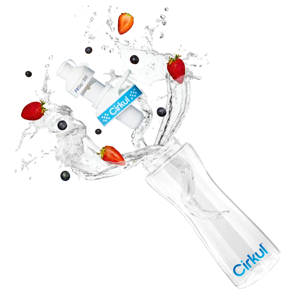 FREE 22oz. Plastic Bottle & Blue Comfort Grip Lid